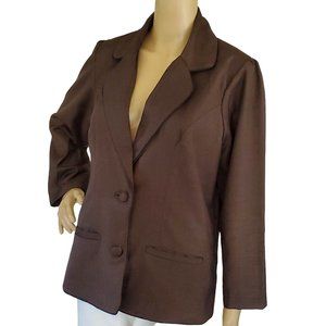 S. Salvatore Chocolate Brown Women's M Blazer Jacket Buttons Pockets